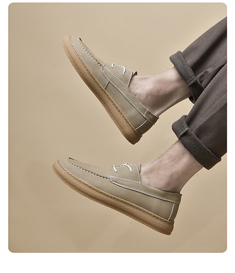 Men's Plus Size Breathable Vintage Skateboard Shoes All-match Fashion Cattlehide Leather Fashion Casual Shoes