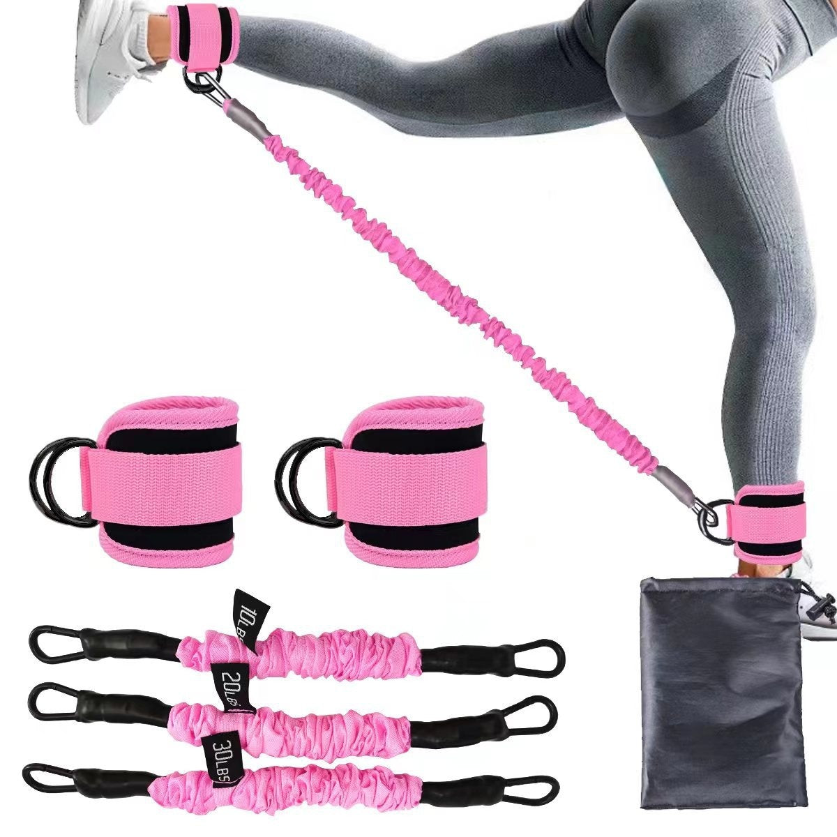 Ankle Ring Leggings Straps Gantry Ankle Foot Buckle Trainer Ankle Resistance Bands with Cuffs, Ankle Bands for Working Out, Ankle Resistance Band for Leg, Booty Workout Equipment for Kickbacks Hip Fitness Training, Exercise Bands for Butt Lift Women