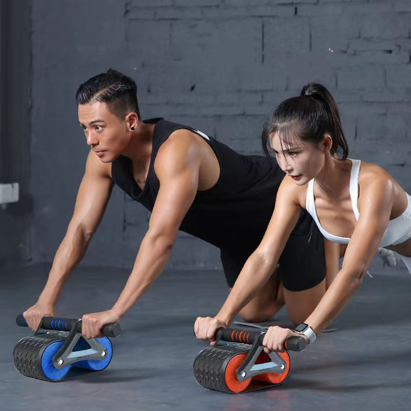 Ab Roller Wheel with Elbow Support, Upgraded Elbow Support Automatic Rebound Abdominal Wheel, 2 In 1 Plank & Abdominal Exercise Equipment for Home Fitness Gym Use, Ab Trainer Abs Workout Equipment