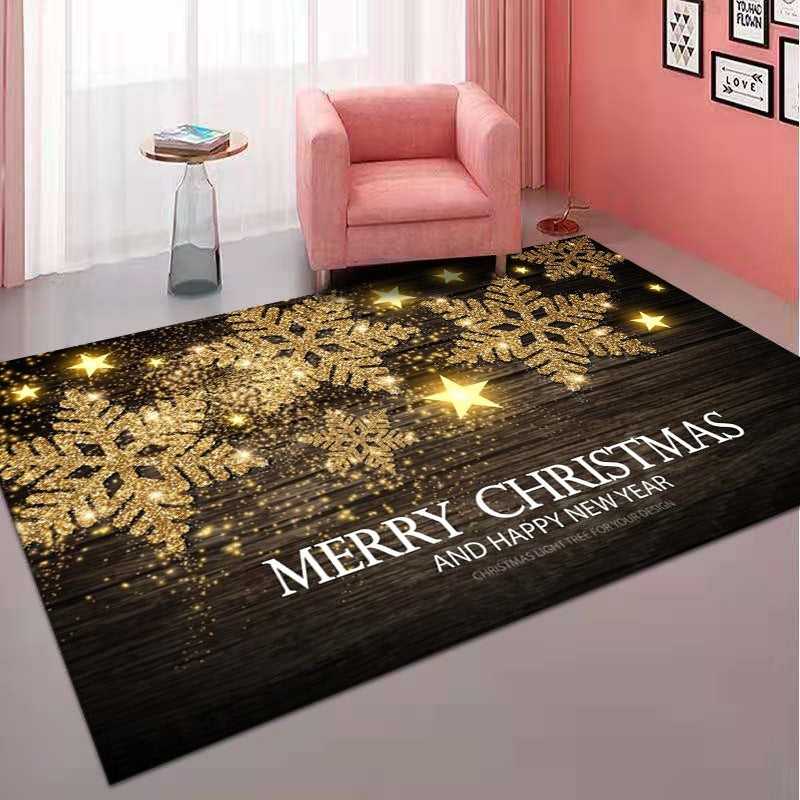 Home Living Room Bedroom Rug Doormat Merry Christmas Gnome Welcome Doormat, Dirt Resistant Low Pile Indoor Outdoor