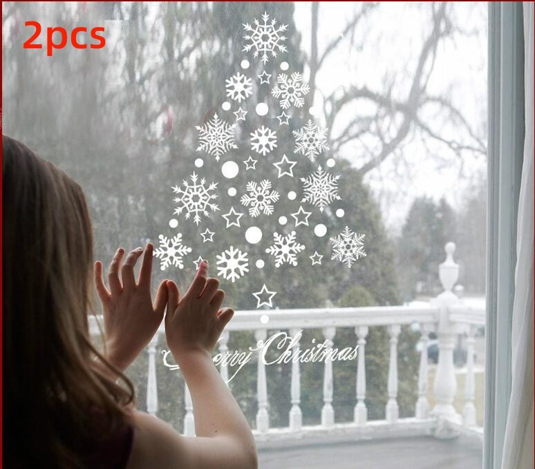 Christmas Decorations Scene Decoration Christmas Window Door Sticker