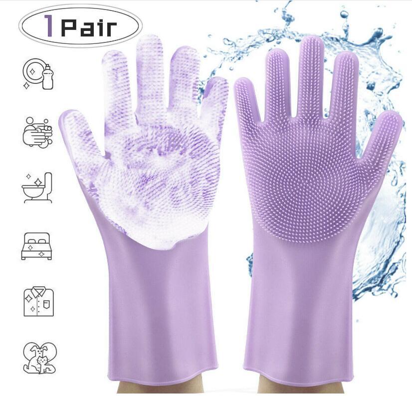 Silicone Heat-resistant Cleaning Brush Scrubbing Gloves