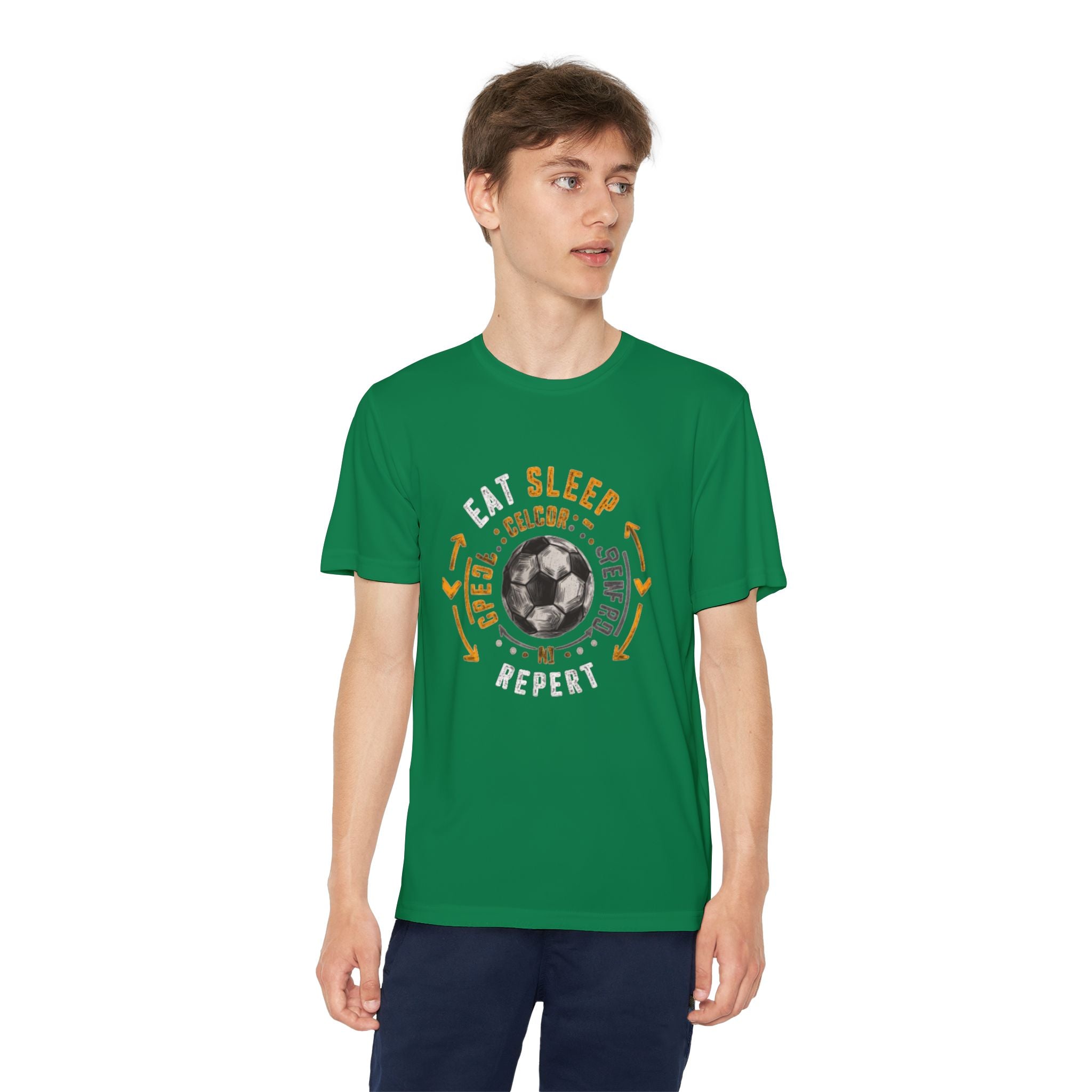 Eat Sleep Soccer Repeat Youth Competitor Tee