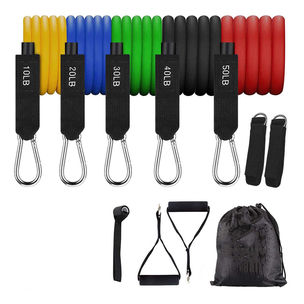 Portable Fitness Rally Pilates Bar Multifunction Resistance Band with Handles, Free Resistance Band Door Anchor & PDF Exercise Guide Resistance Tubes for Women or Men Stretch Resistant Bands