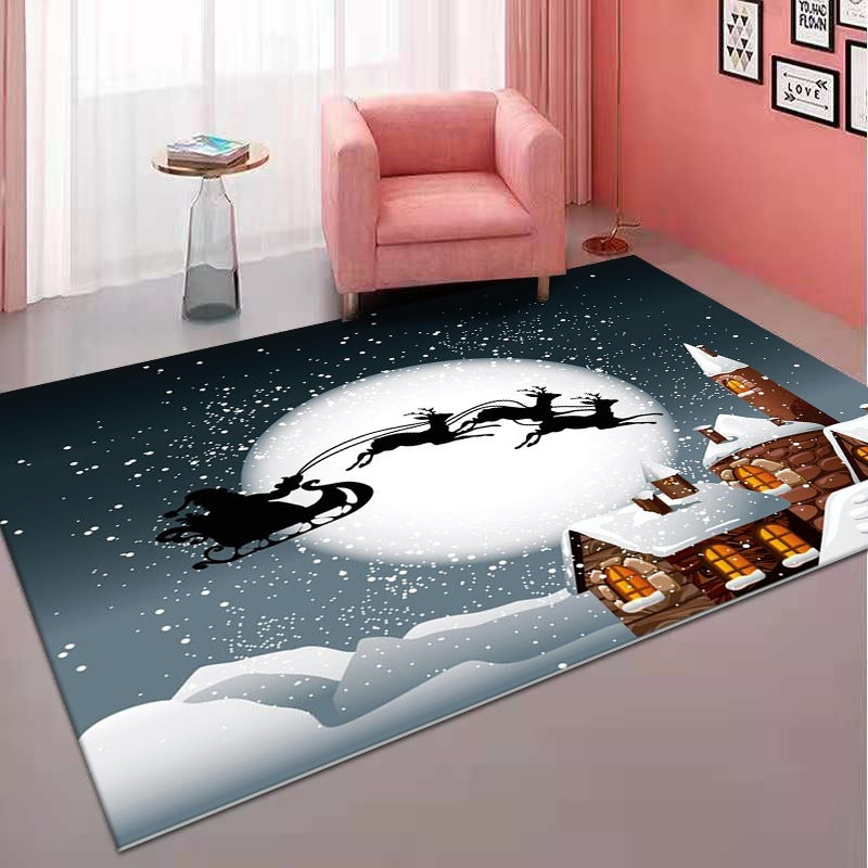 Home Living Room Bedroom Rug Doormat Merry Christmas Gnome Welcome Doormat, Dirt Resistant Low Pile Indoor Outdoor