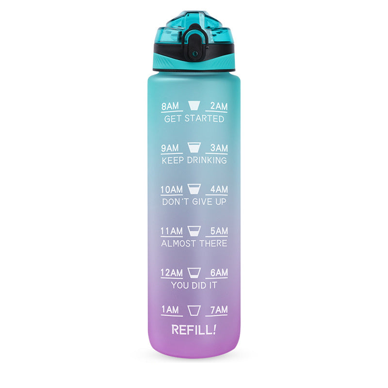 Gradient Color Sports Bottle Bouncing Cover Nozzle Portable Water Cup