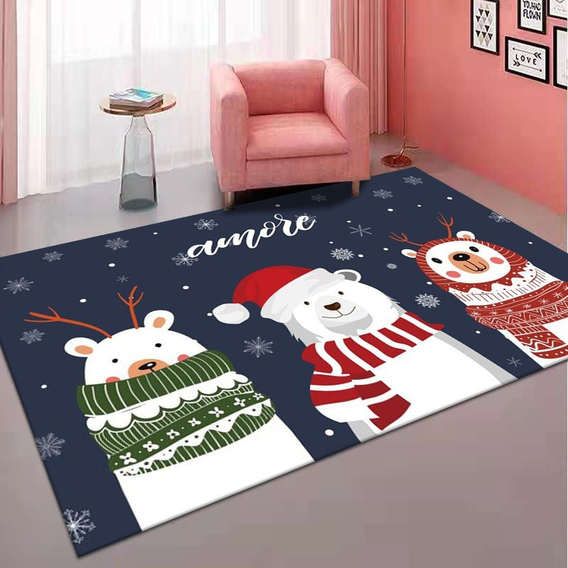 Home Living Room Bedroom Rug Doormat Merry Christmas Gnome Welcome Doormat, Dirt Resistant Low Pile Indoor Outdoor