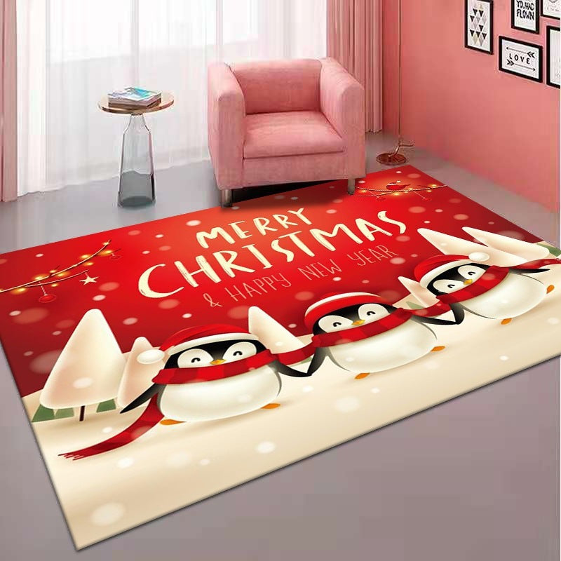 Home Living Room Bedroom Rug Doormat Merry Christmas Gnome Welcome Doormat, Dirt Resistant Low Pile Indoor Outdoor