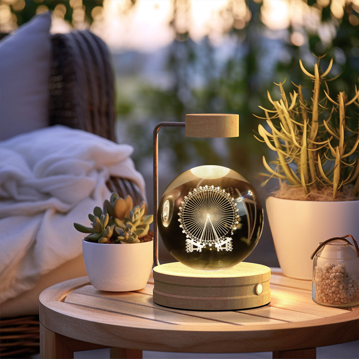 Crystal Ball Cosmic Dinosaur Indoor Night Light USB Power Warm Bedside Light Birthday Gift Night Lamp Ball Lamp, 3D K9 T-Rex, 3.15in USB Powered, 16 Colors Change, Remote Control, Night Light with Wooden Base, Gift Box