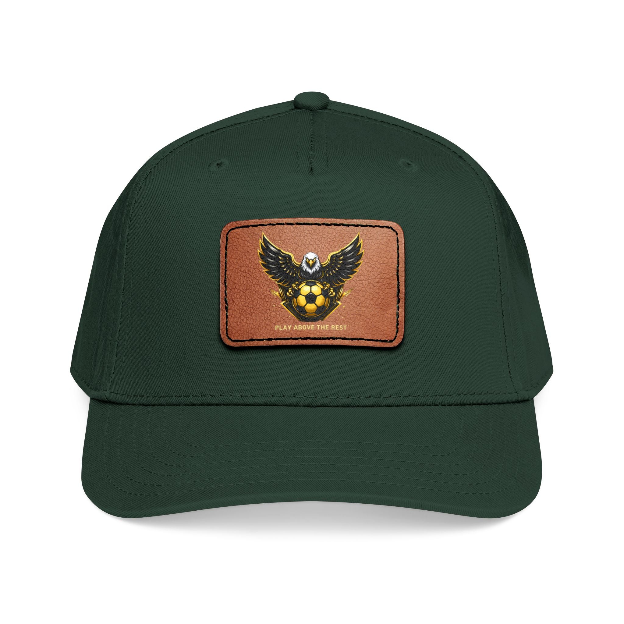 Mid Profile Baseball Cap with Leather Patch (Rectangle)