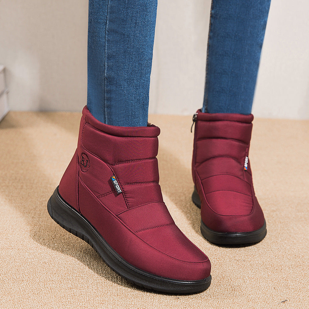 Ankle Boots For Women Non-slip Waterproof Snow Boots Flat Heels Warm Shoes