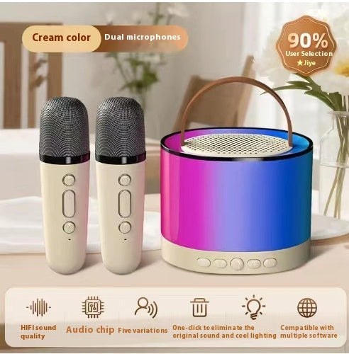 RGB Wireless Bluetooth Audio With Light Series Microphones Karafun Premium Songs for All Ages