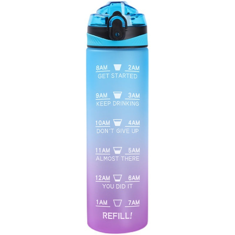 Gradient Color Sports Bottle Bouncing Cover Nozzle Portable Water Cup