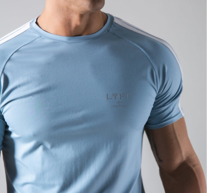 Round Neck Half Sleeve Thin T-shirt Solid Color Top Men