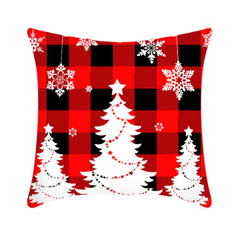 Merry Christmas Cushion Cover 45cm Elk Santa Claus Short Plush Sofa Pillow Cover Home Decor Pillowcase Christmas Decoration