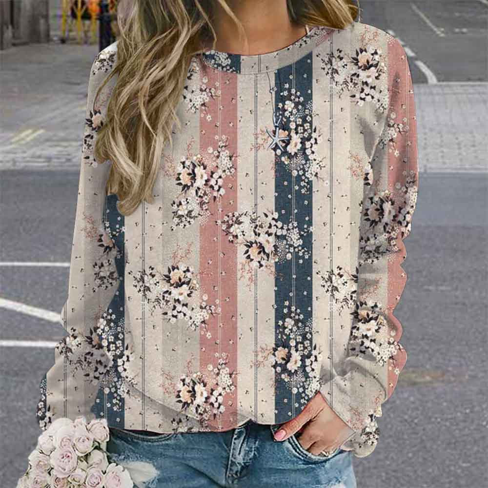 Women's Tie-dye Retro Printing 3D Digital Printing Sweater