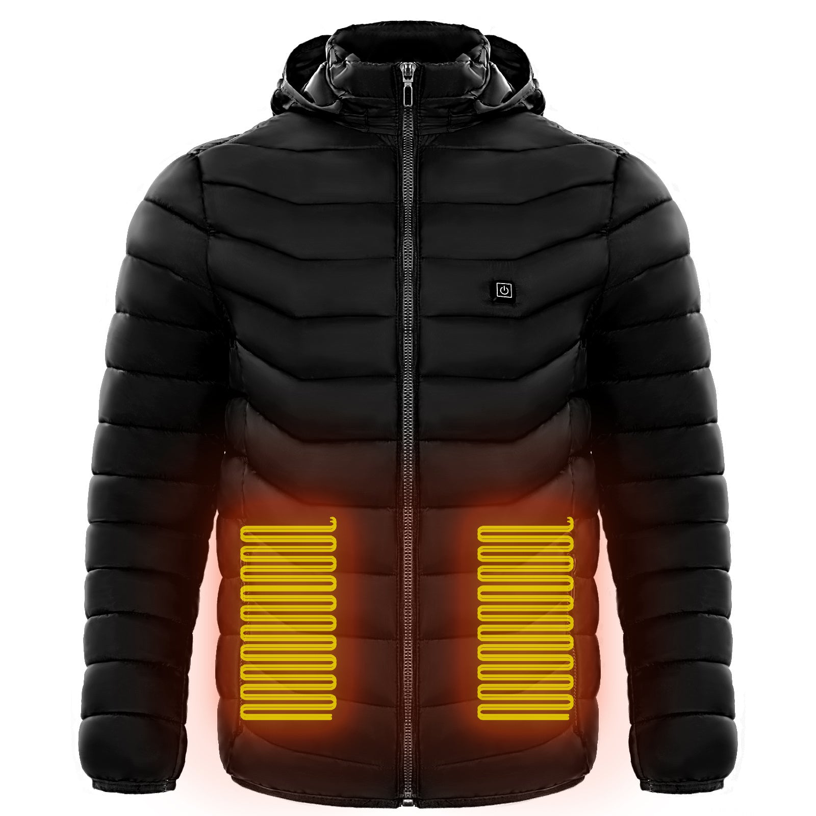 Men Heated Puffer Jacket Electric Heating Coat Insulated Hood Windbreaker 9Heat Zones