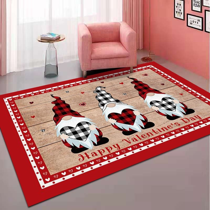 Home Living Room Bedroom Rug Doormat Merry Christmas Gnome Welcome Doormat, Dirt Resistant Low Pile Indoor Outdoor