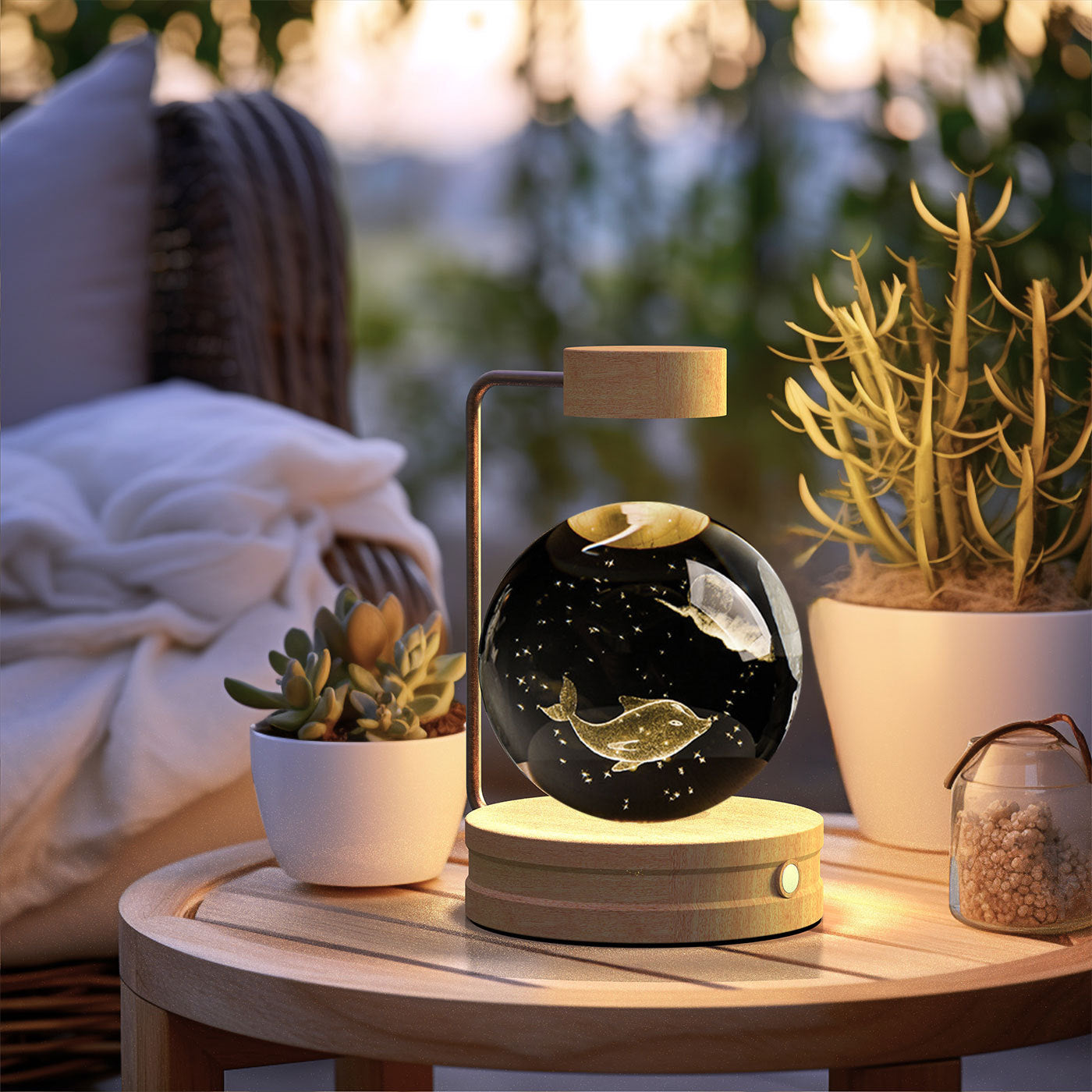 Crystal Ball Cosmic Dinosaur Indoor Night Light USB Power Warm Bedside Light Birthday Gift Night Lamp Ball Lamp, 3D K9 T-Rex, 3.15in USB Powered, 16 Colors Change, Remote Control, Night Light with Wooden Base, Gift Box