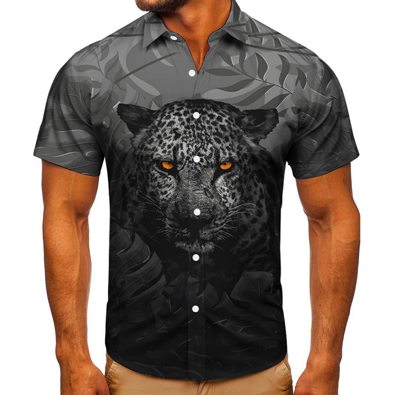 Short-sleeved Shirt Animal 3D Digital Printing Shirt Men's Top Shirt