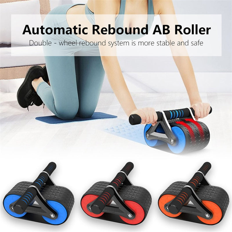 Ab Roller Wheel with Elbow Support, Upgraded Elbow Support Automatic Rebound Abdominal Wheel, 2 In 1 Plank & Abdominal Exercise Equipment for Home Fitness Gym Use, Ab Trainer Abs Workout Equipment