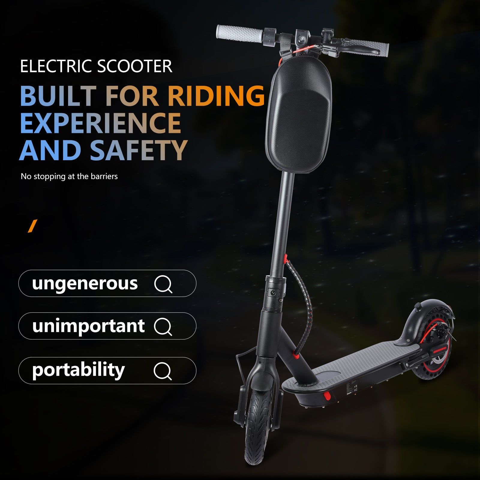 Electric Scooter Motor Power 350W Battery Capacity 36V 10.4Ah Tire Size 8'5inches Max Speed 25-30KM