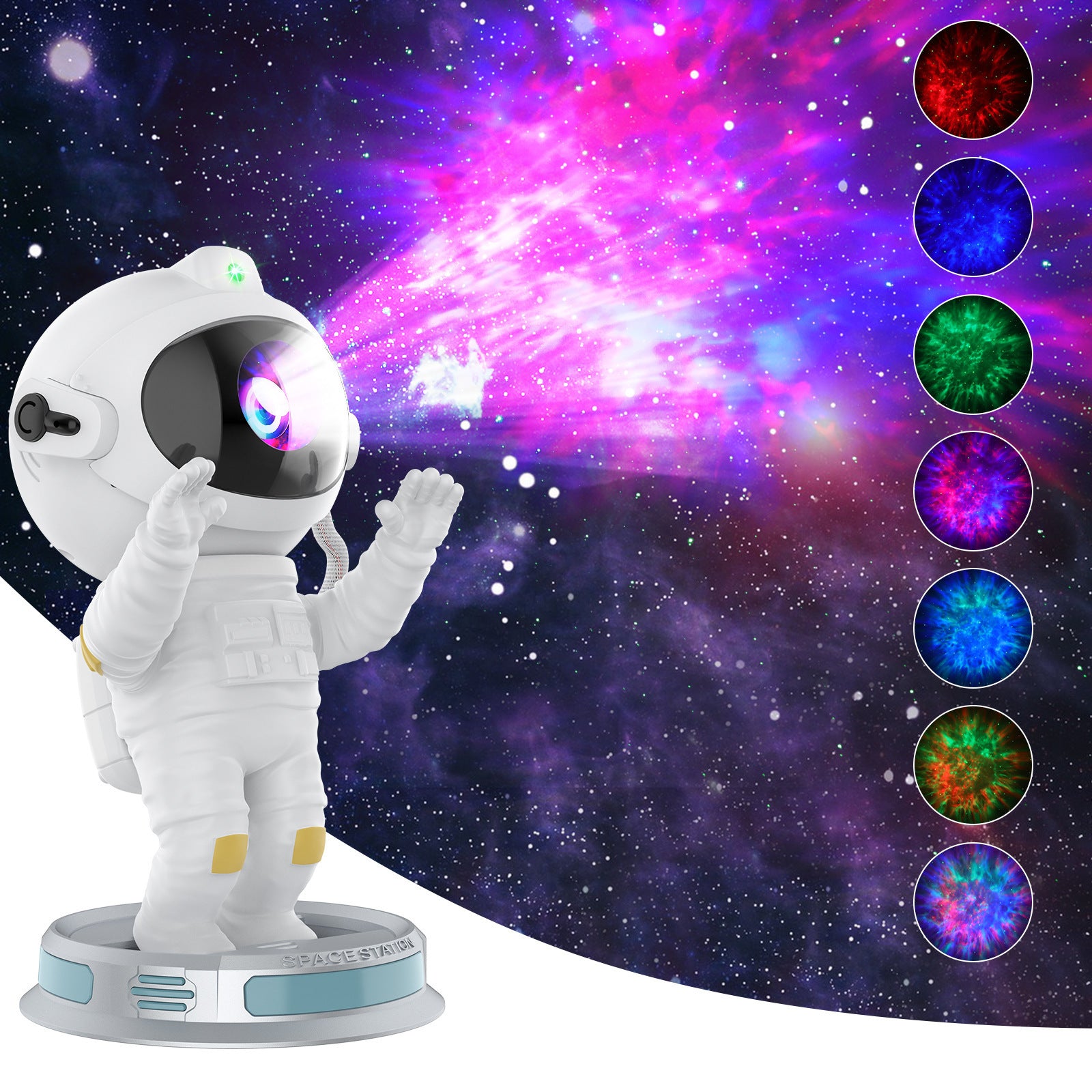 Exit Astronaut Starlight Projection Lamp Northern Lights Galaxy Projector With Remote Control - Bluetooth Speaker And Timer