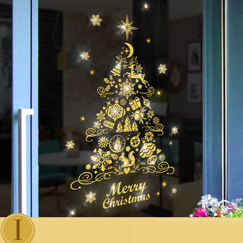 Christmas Decorations Scene Decoration Christmas Window Door Sticker