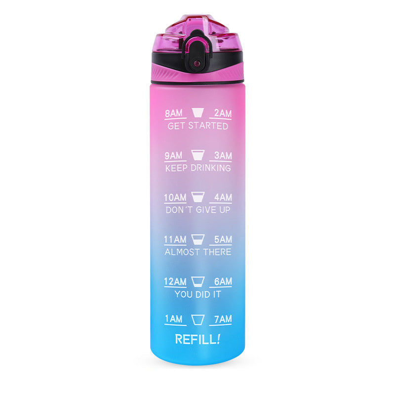 Gradient Color Sports Bottle Bouncing Cover Nozzle Portable Water Cup