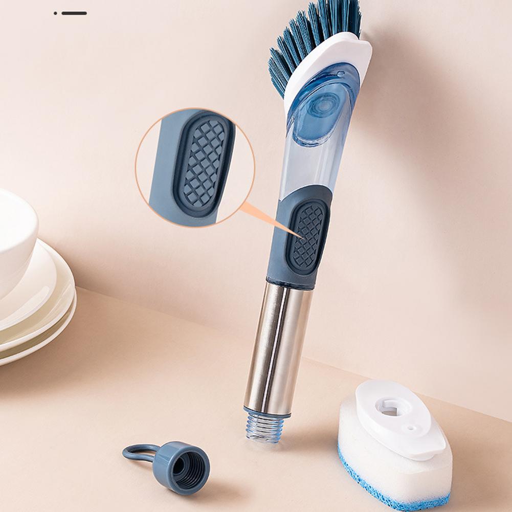 New Multifunctional Dish Brush Household Kitchen Oily Sponge Long Handle Cleaning Brush